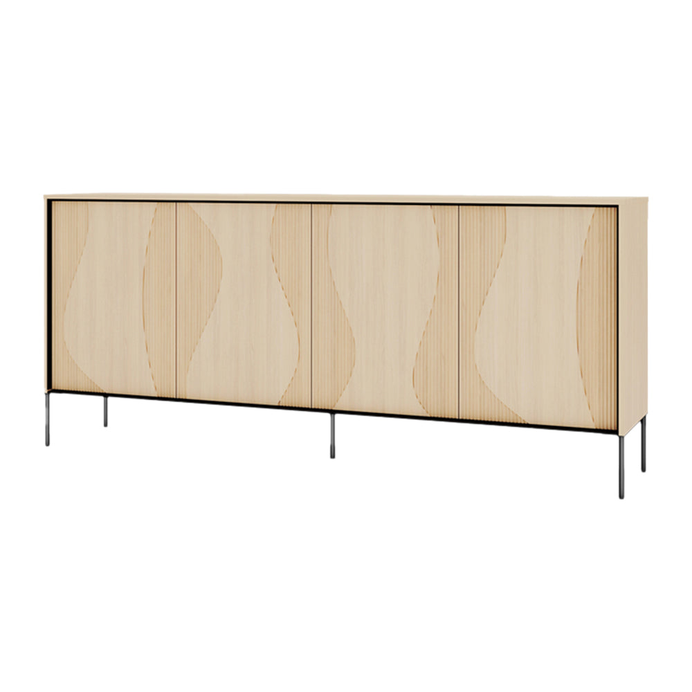 by fonQ Weya Dressoir 4-deurs - Vicenza Bleached Eiken / Zwart