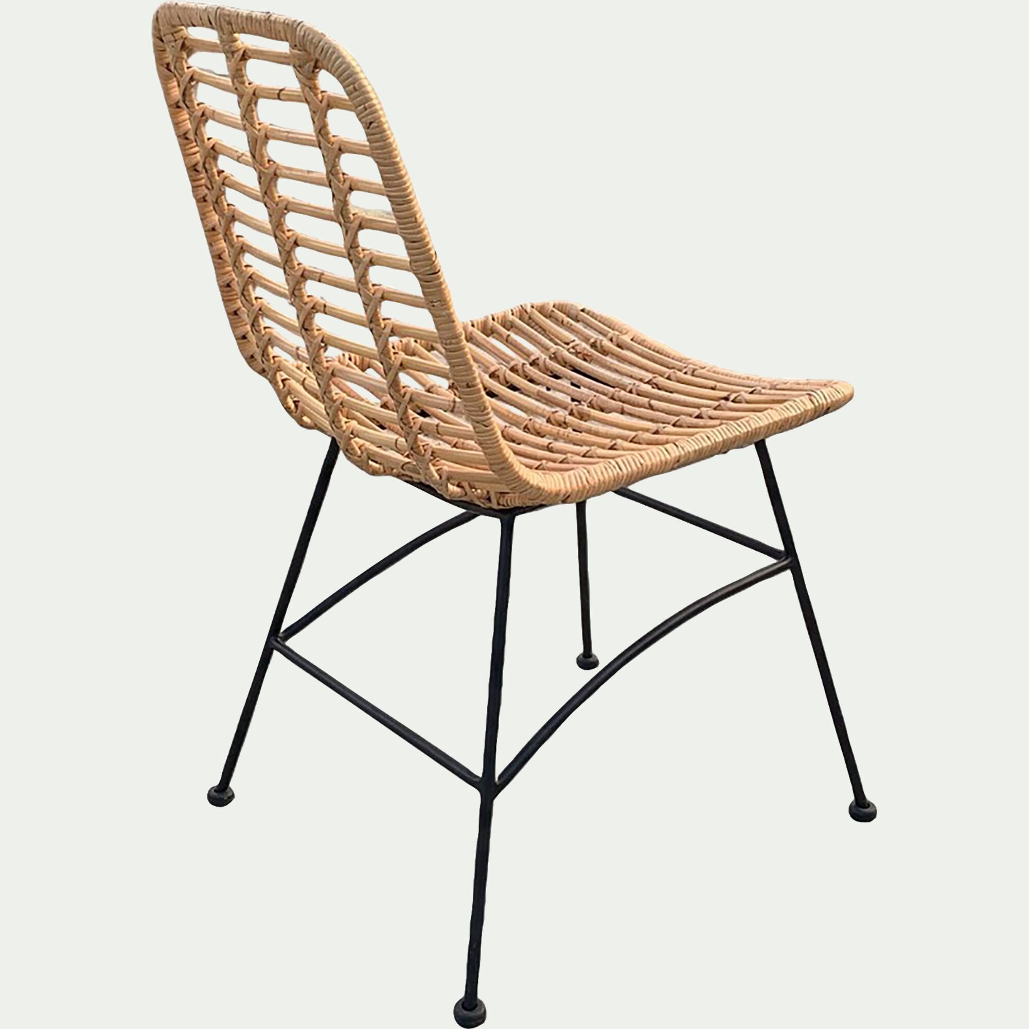CUERS - Chaise en rotin tressé et acier - naturel