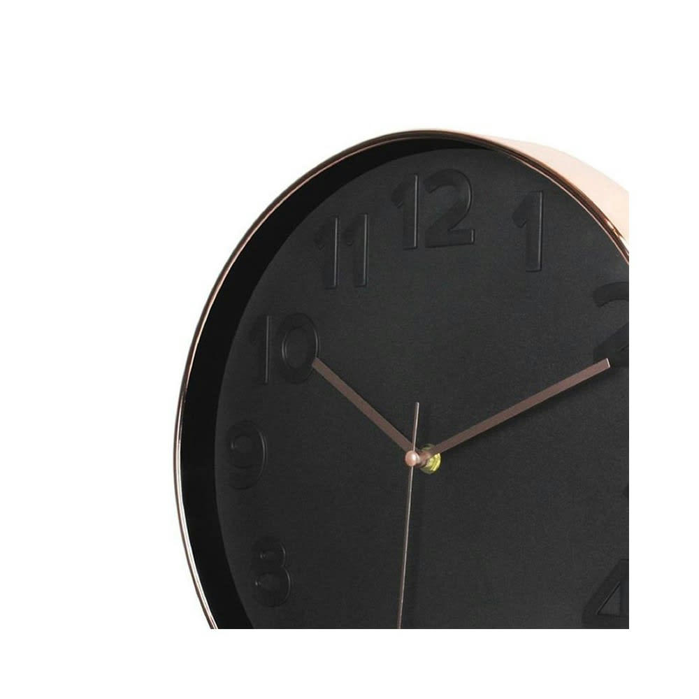 - Horloge ronde noire cuivrée D30cm