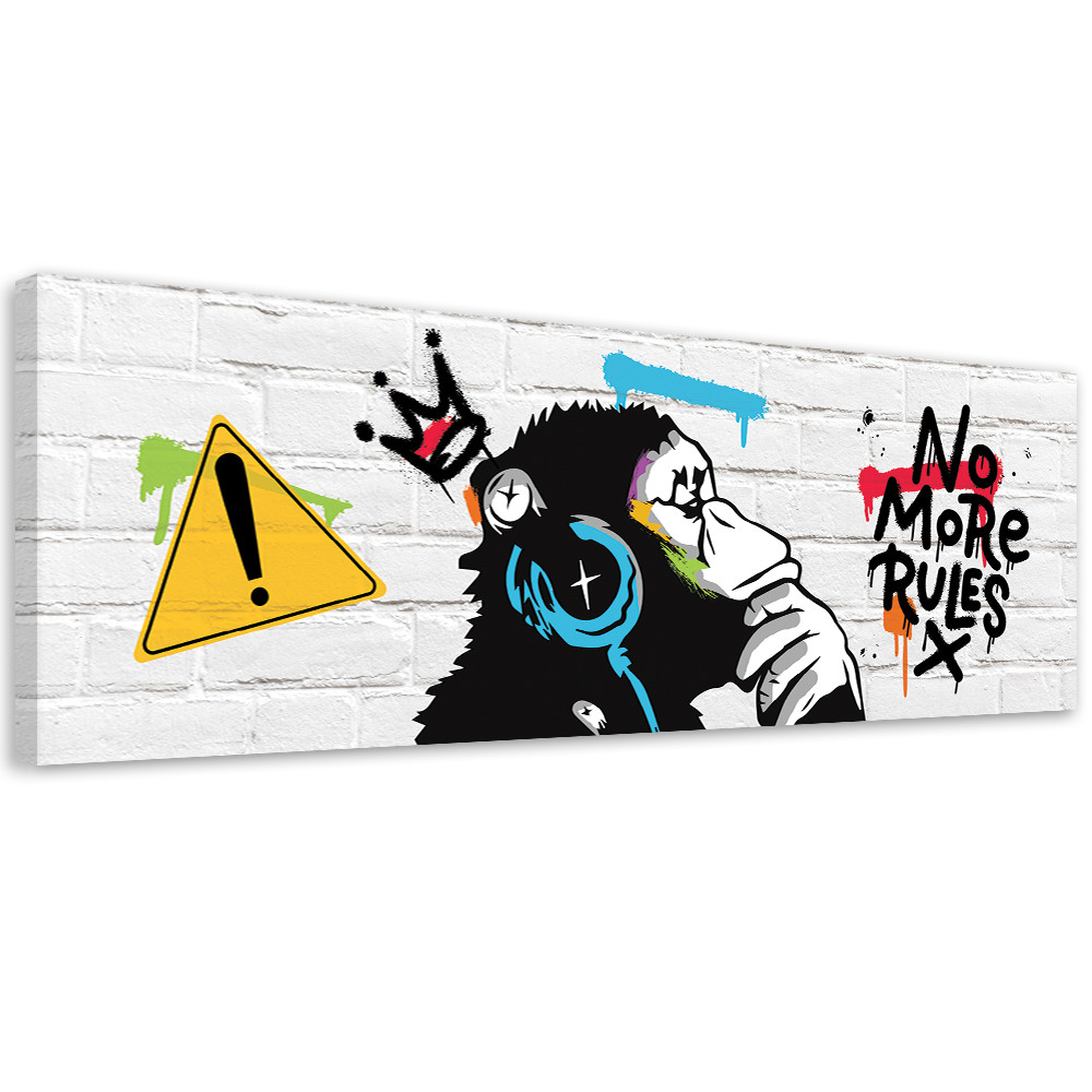 Feeby Obraz na płótnie, Banksy DJ Małpa 90x30