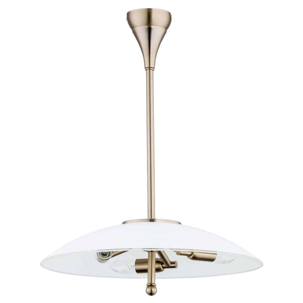Lampa wisząca mosiądz-biała MENA 3xE14x40W wym: 60x25x25 cm Alfa