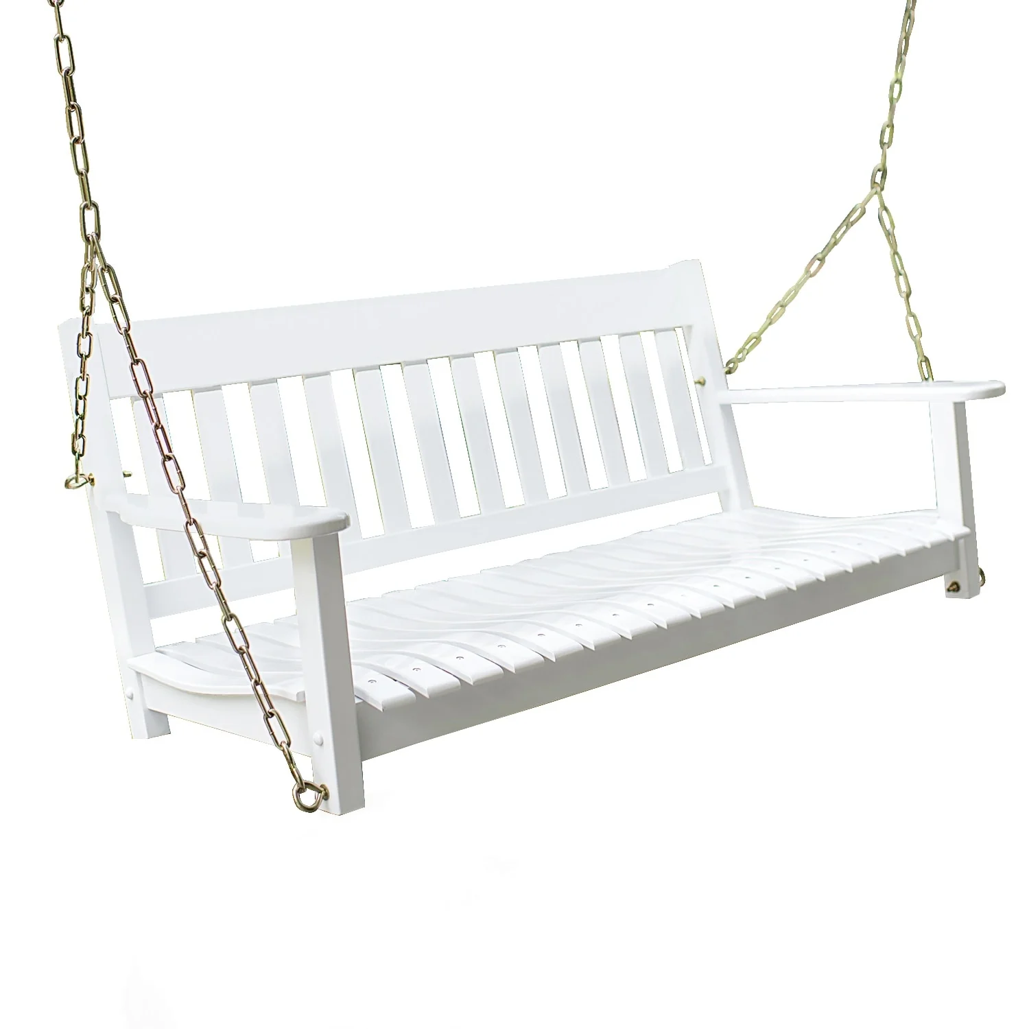 Cambridge Casual Austin Traditional Mahogany Wood Porch Swing - White