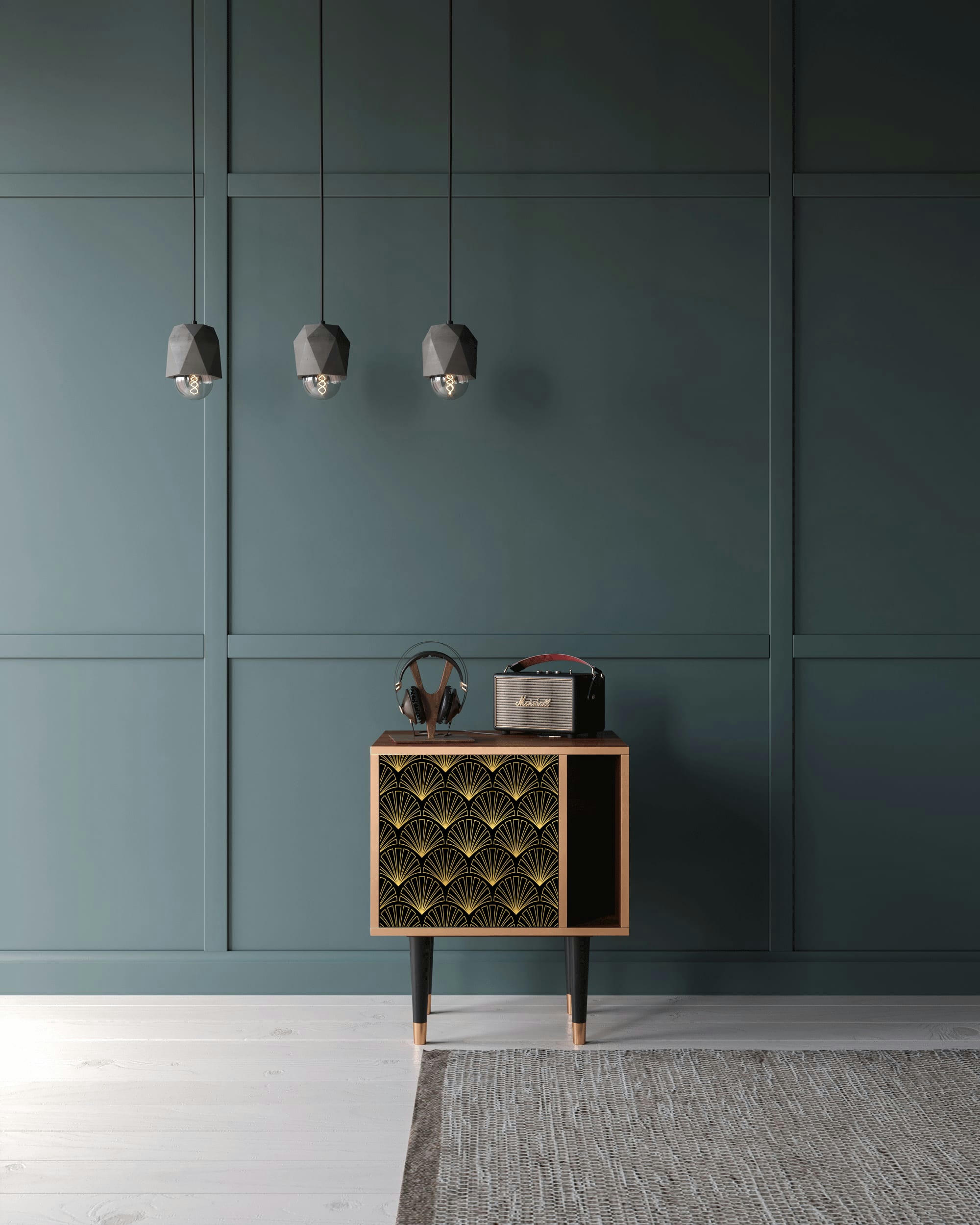 BIRD OF JUNO - Table de chevet noir 1 porte L 58 cm