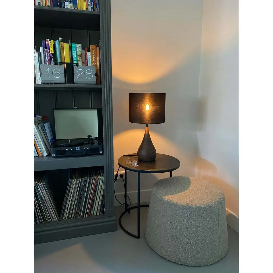 Tafellamp Svante - Zwart/Hout - &Oslash;28cm