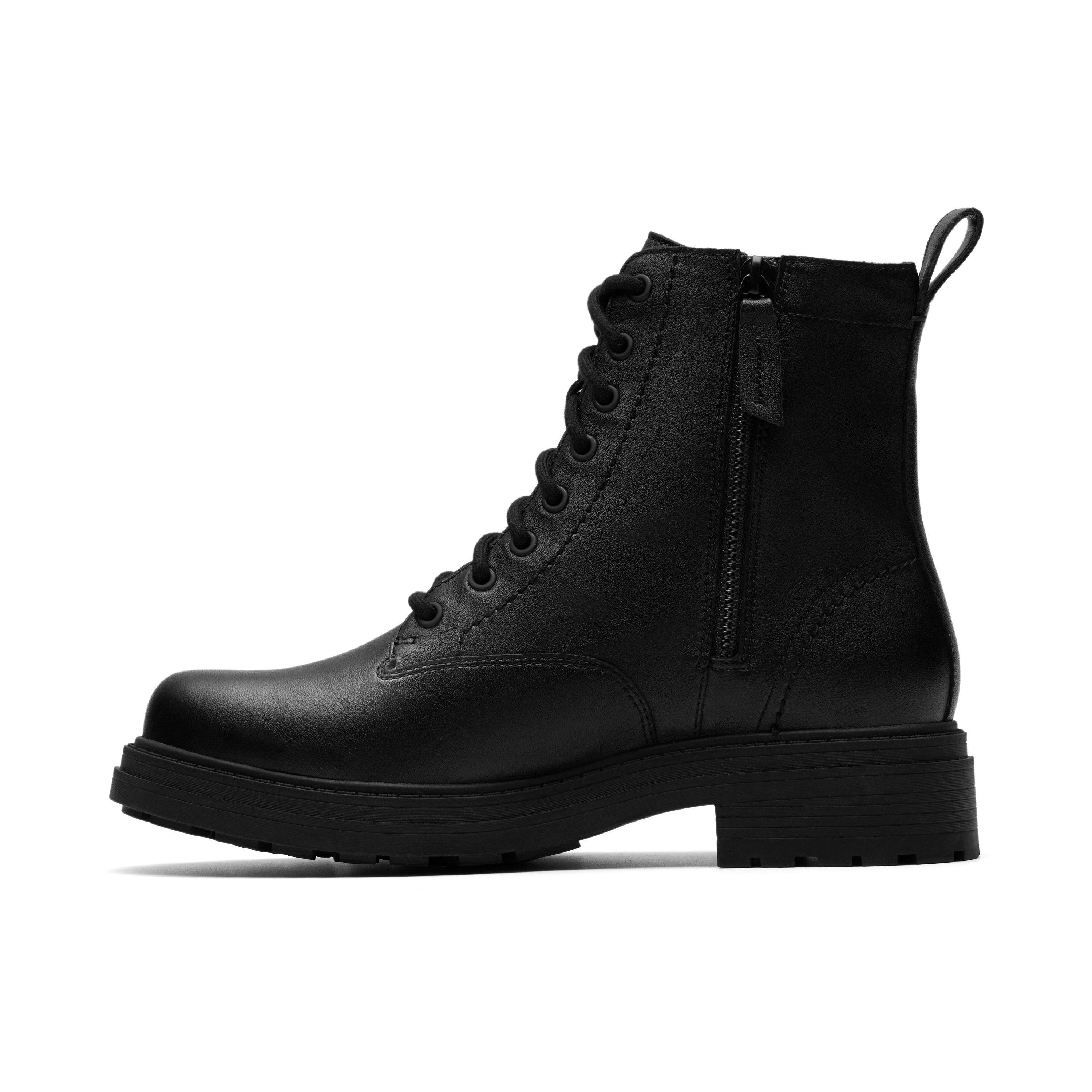 Clarks Orinoco 3 Style Black Leather Lace Up,Ankle Boots