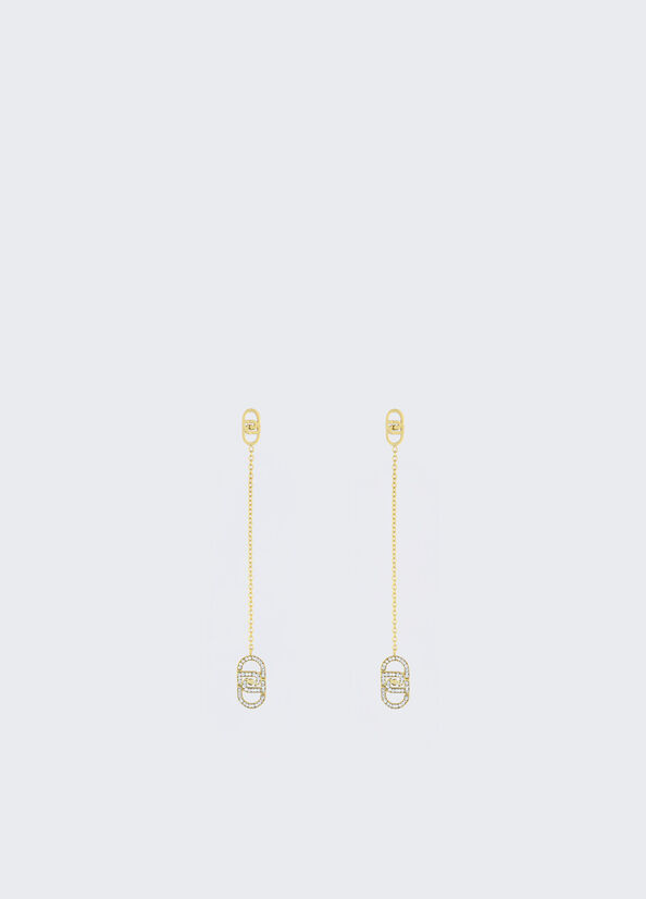 Orecchini pendenti con logo