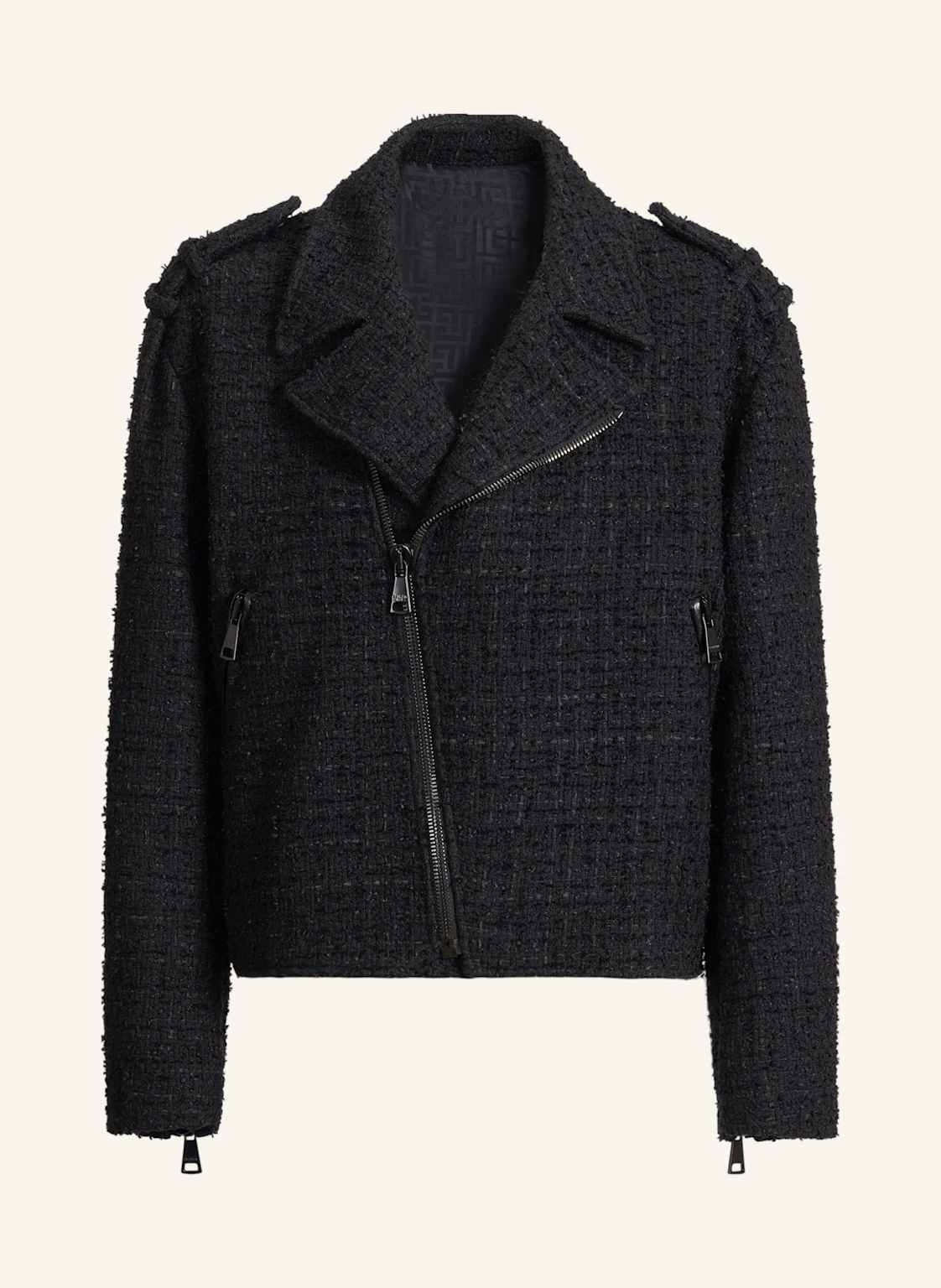 BALMAIN Bikerjacke aus Tweed