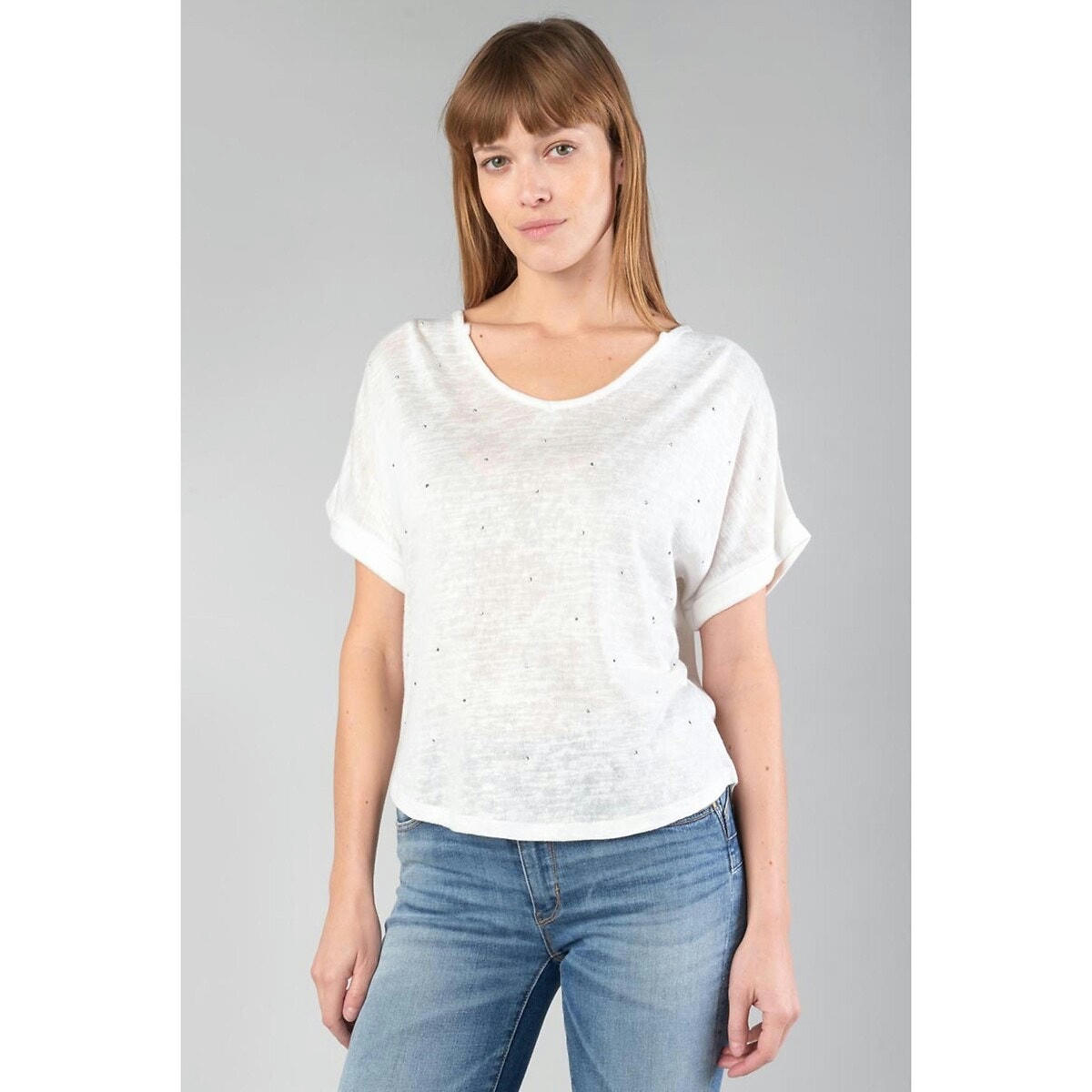 T-shirt col V manches courtes