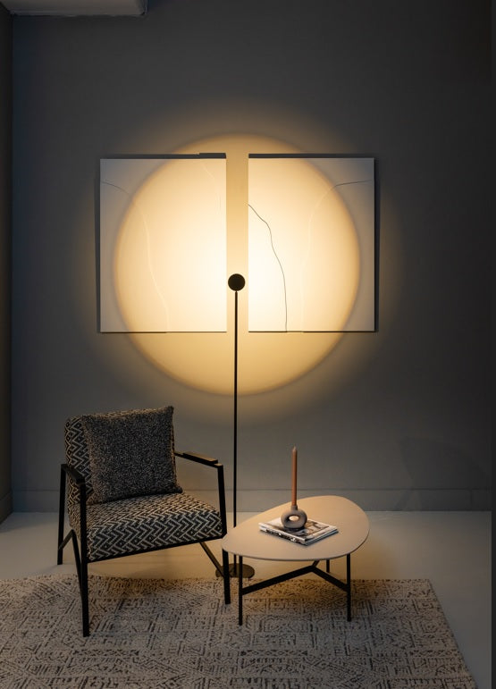 ETH Vloerlamp Jake Round Zwart Led met Lens 3-Step Dimmer 9 Watt 1