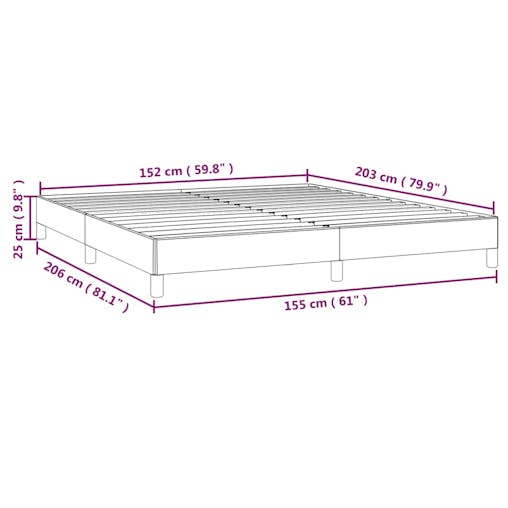 NNEVL Bed Frame Black 153x203 cm Queen Faux Leather