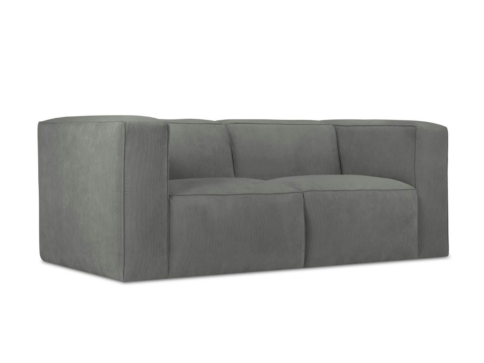 MUSE - Canapé 2 places en Velours Côtelé Gris