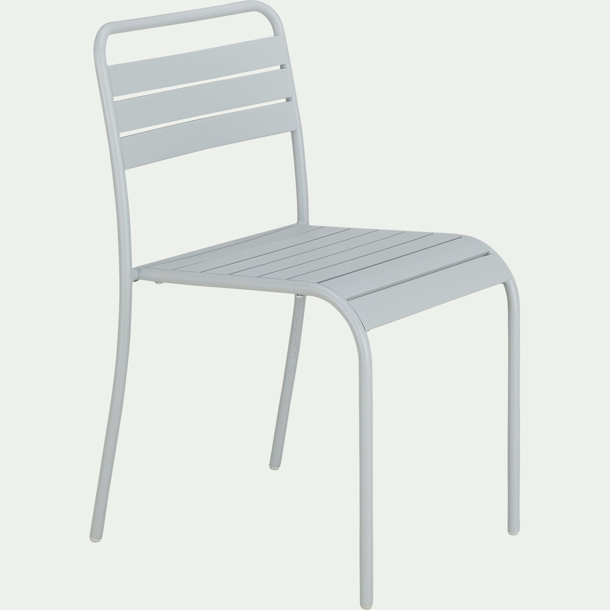 SOURIS - Chaise de jardin empilable en acier - gris vesuve
