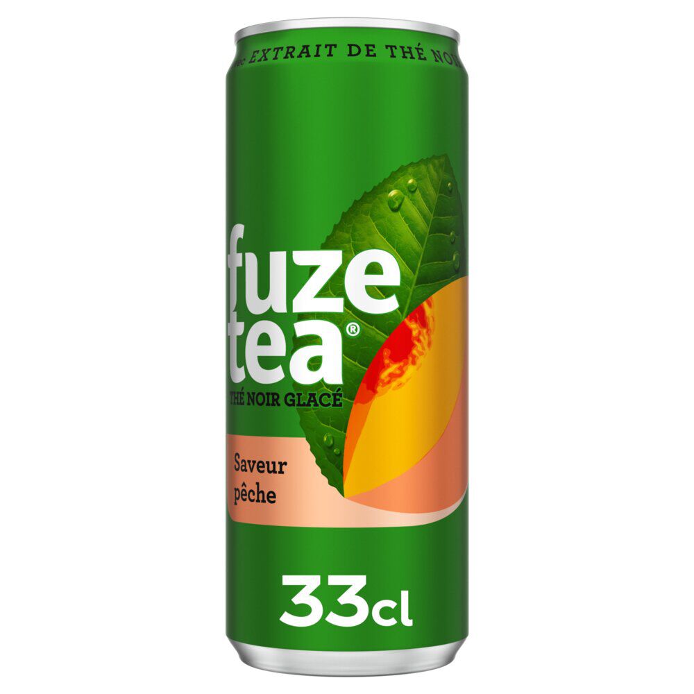 Boisson Fuze Tea thé noir glacé pêche canette 33cl