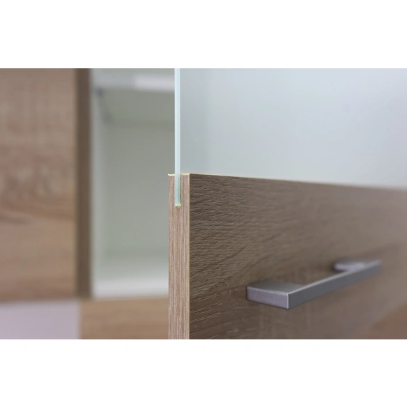 Glas-Hängeschrank »Samoa«, Sonoma Eiche, weiß/braun, melaminbeschichtete Spanplatte