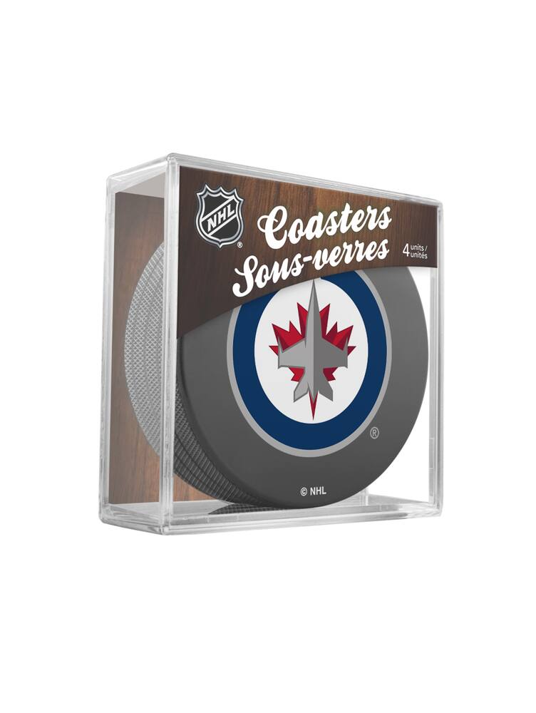 NHL Winnipeg Jets Hockey Puck Drink Coasters, 4-pk