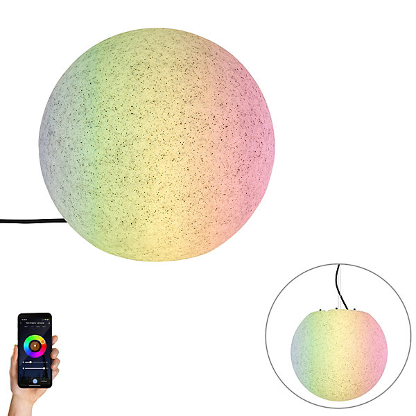 Lampe d'extérieur intelligente grise 35 cm IP44 avec Wifi A60 - Nura