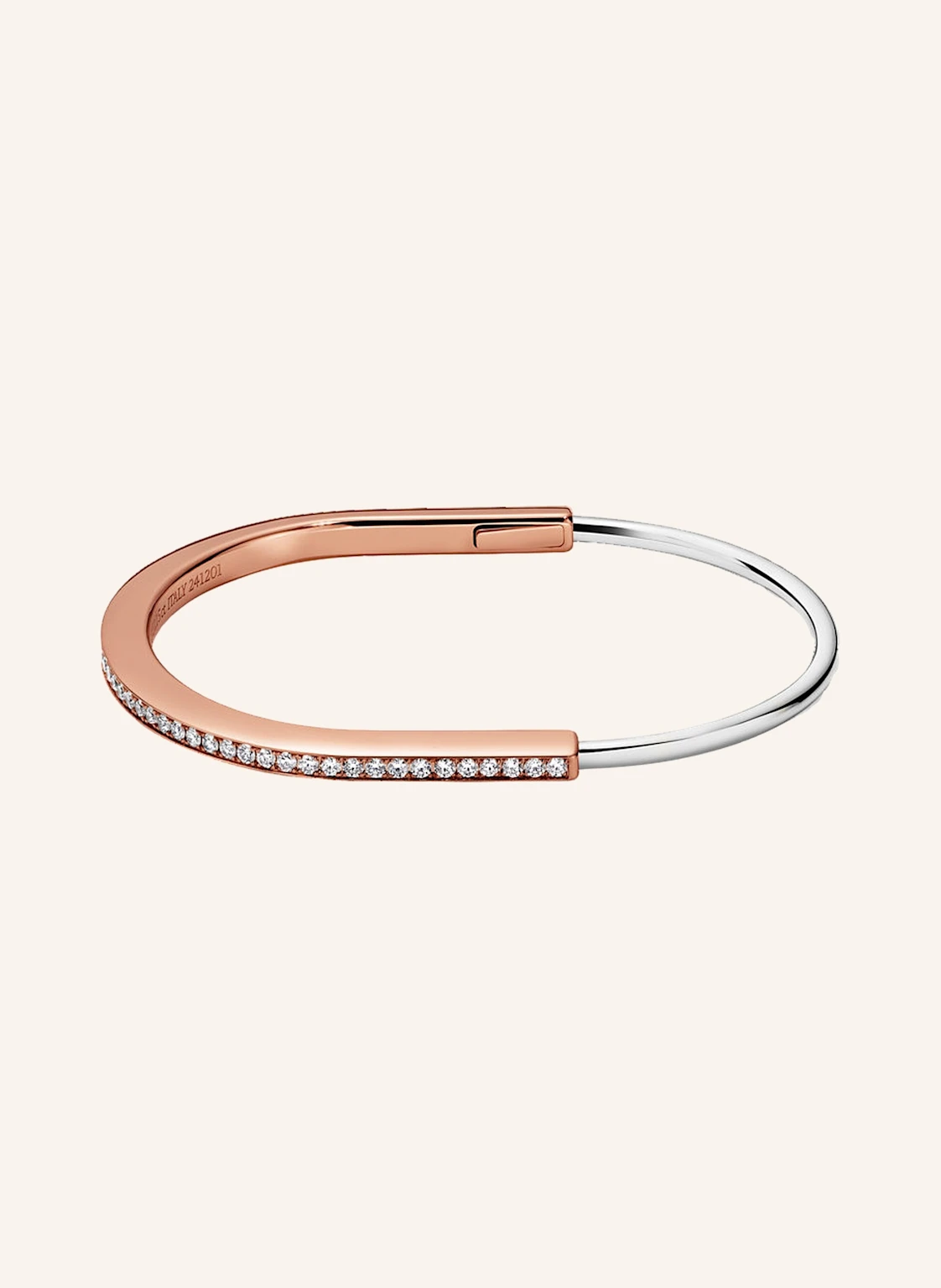 TIFFANY & Co. Armreif TIFFANY LOCK aus 18 Karat Rosé- und Weißgold mit Diamanten