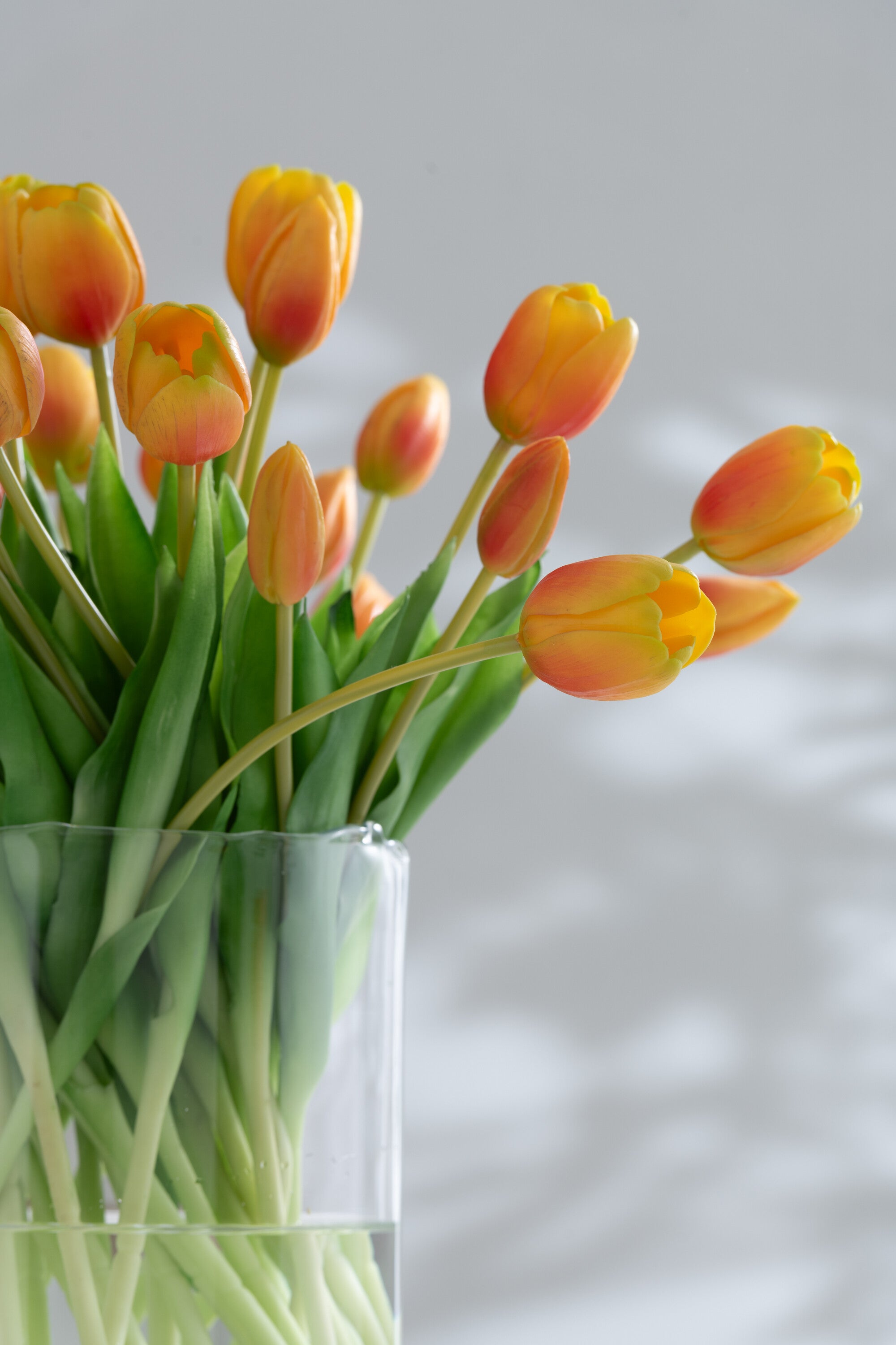 J-Line bloemenboeket Tulpen - kunststof - oranje - small - 7 stuks