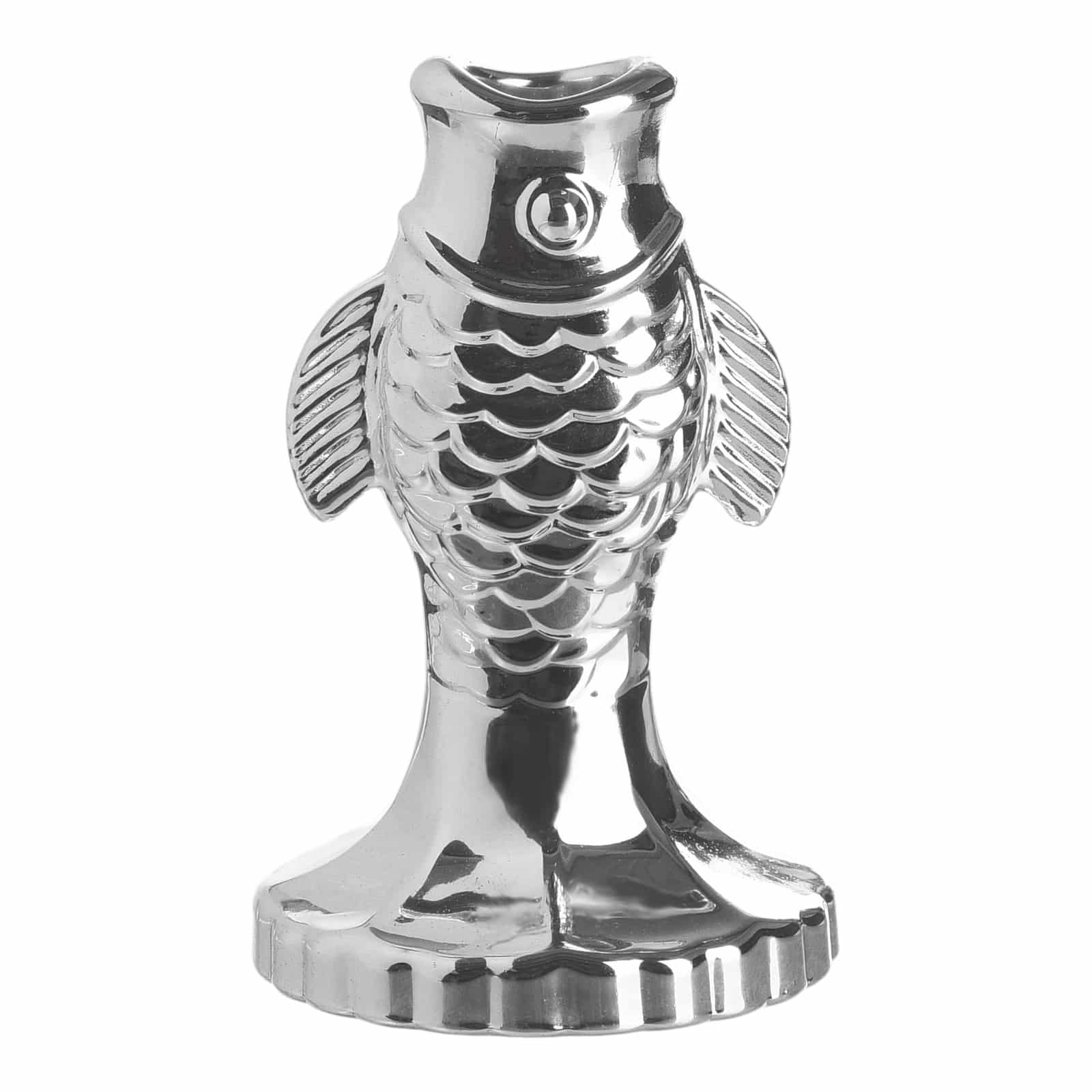 Stabkerzenhalter Fisch Silber, ⌀ 8 cm, H 120 mm