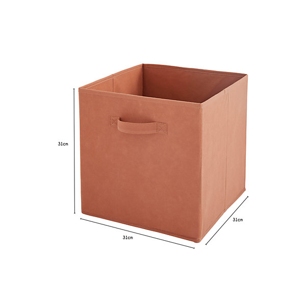 Lot de 6 paniers pliables en tissu terracotta 31 x 31 x 31 cm