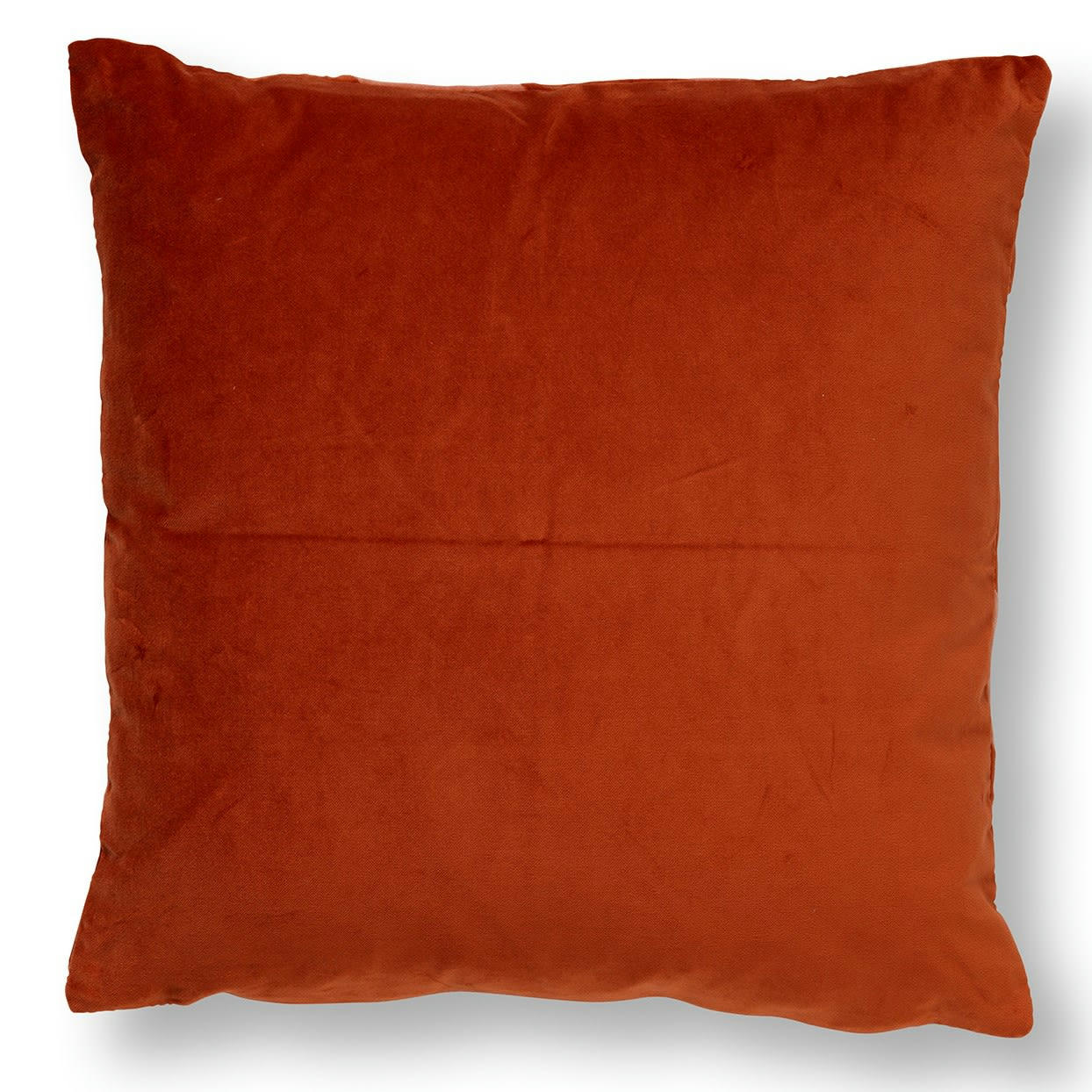 PEBBE - Coussin - orange en velours 45x45 cm avec motif rayé
