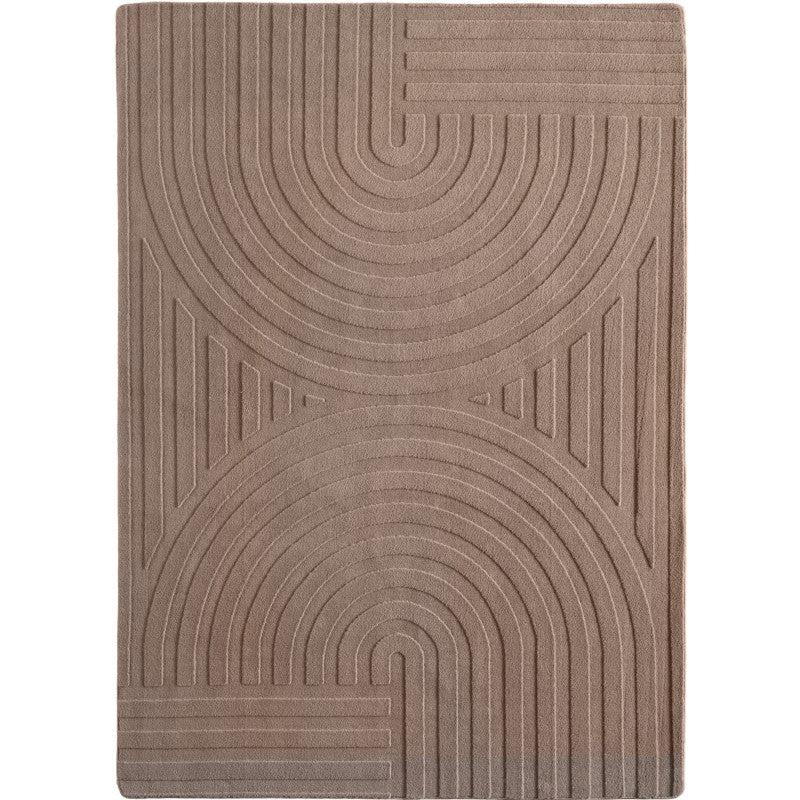 Mrcarpet Vloerkleed Scandinavisch taupe hoog/laag Ella 160 x 230cm