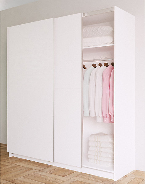 Armoire placard / meuble de rangement coloris blanc - Hauteur 200 x Longueur 180 x Profondeur 60 cm