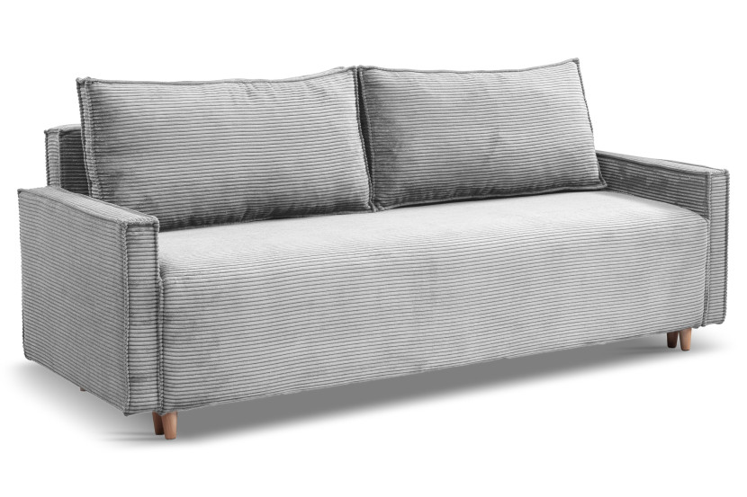 Kanapa z funkcją spania sofa z rozkładana sofa z bokami Poso -jasnoszara