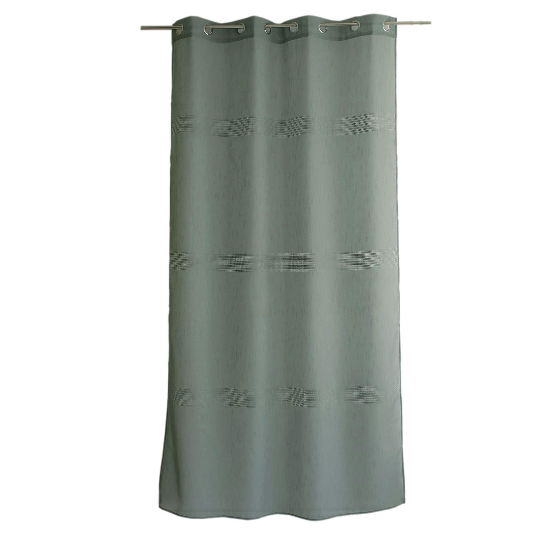 MIA - Voilage avec bande ajourée 140x240cm Vert kaki