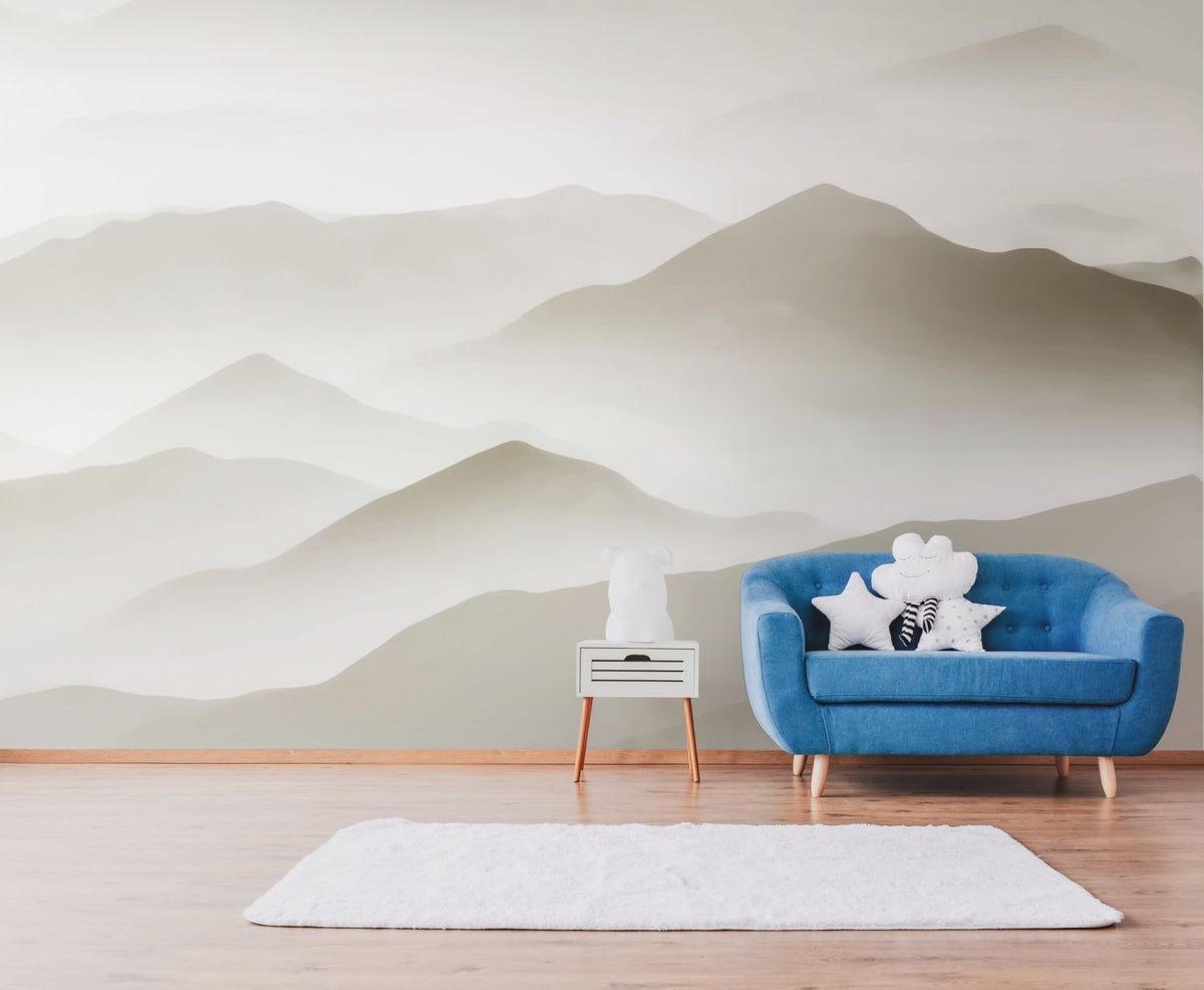One Wall one Role fotobehang bergen beige en wit - 371 x 280 cm - AS-383081