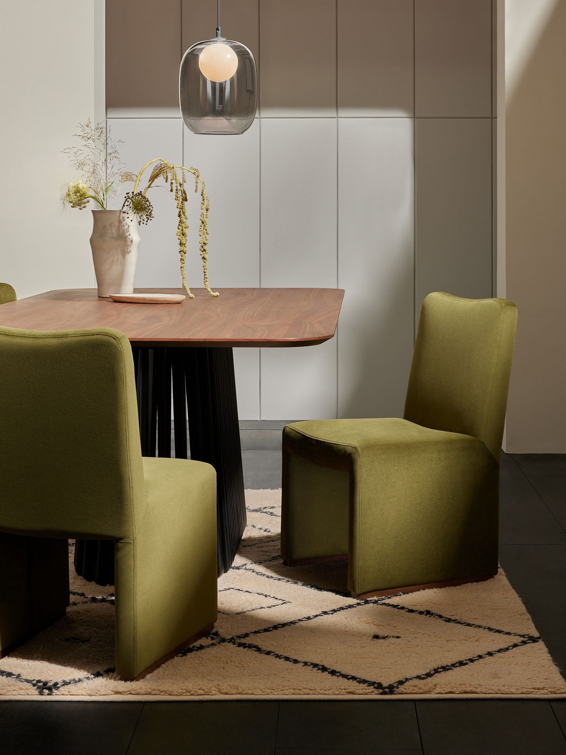Tova Dining Chair in Pistachio Green Velvet