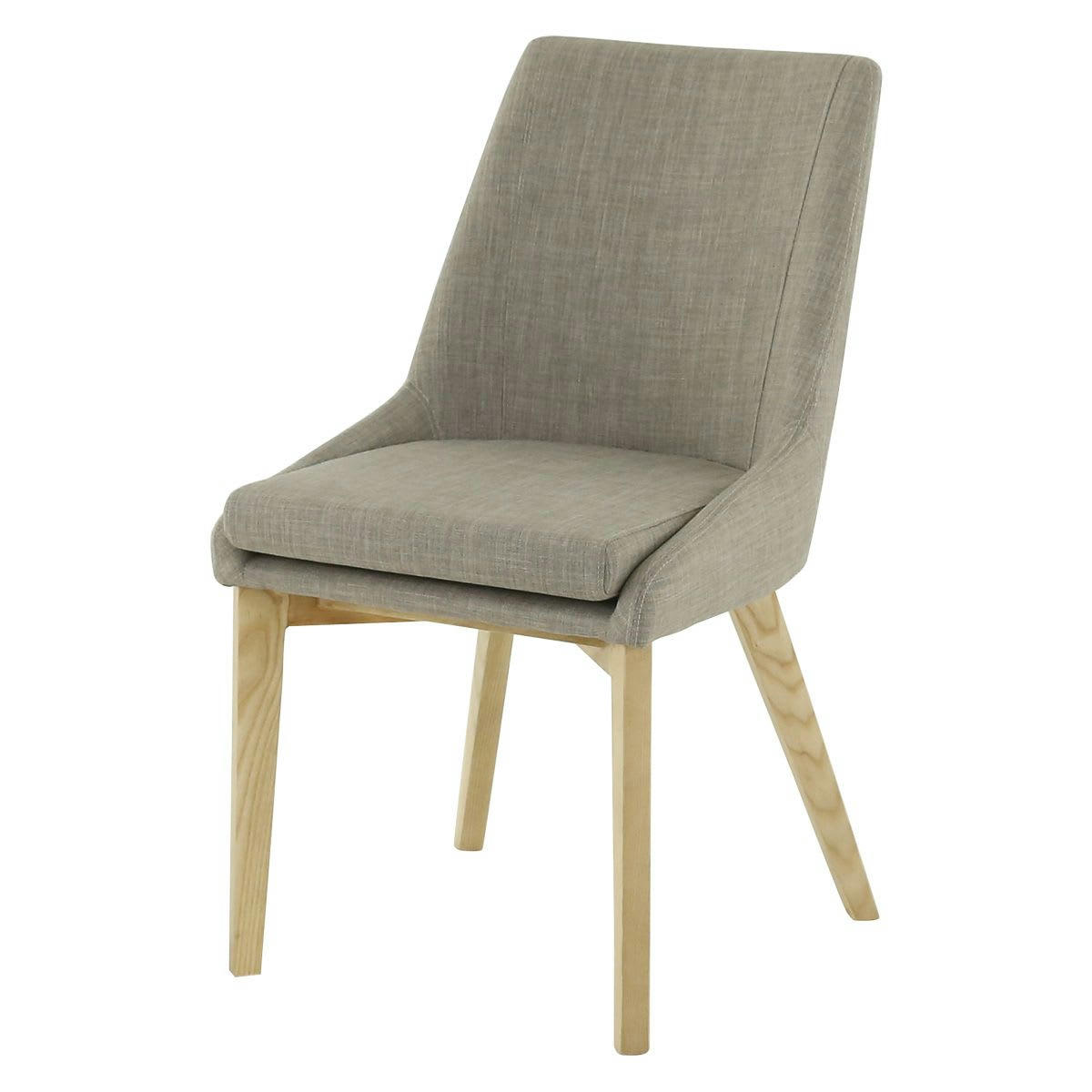 PISTILLE - Chaise de repas tissu gris clair