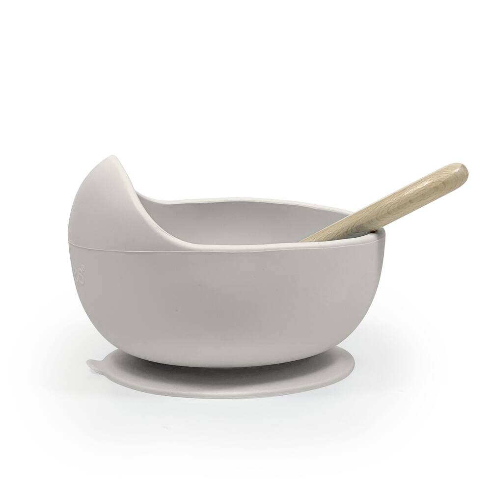 Kushies Siliscoop Silicone Bowl & Spoon Set, Sand, 2-pc