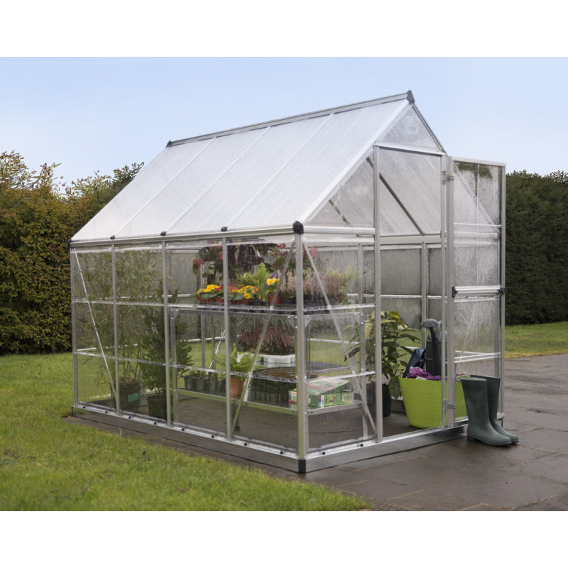 Serre en polycarbonate Hybrid argentée 4,4 m² CANOPIA