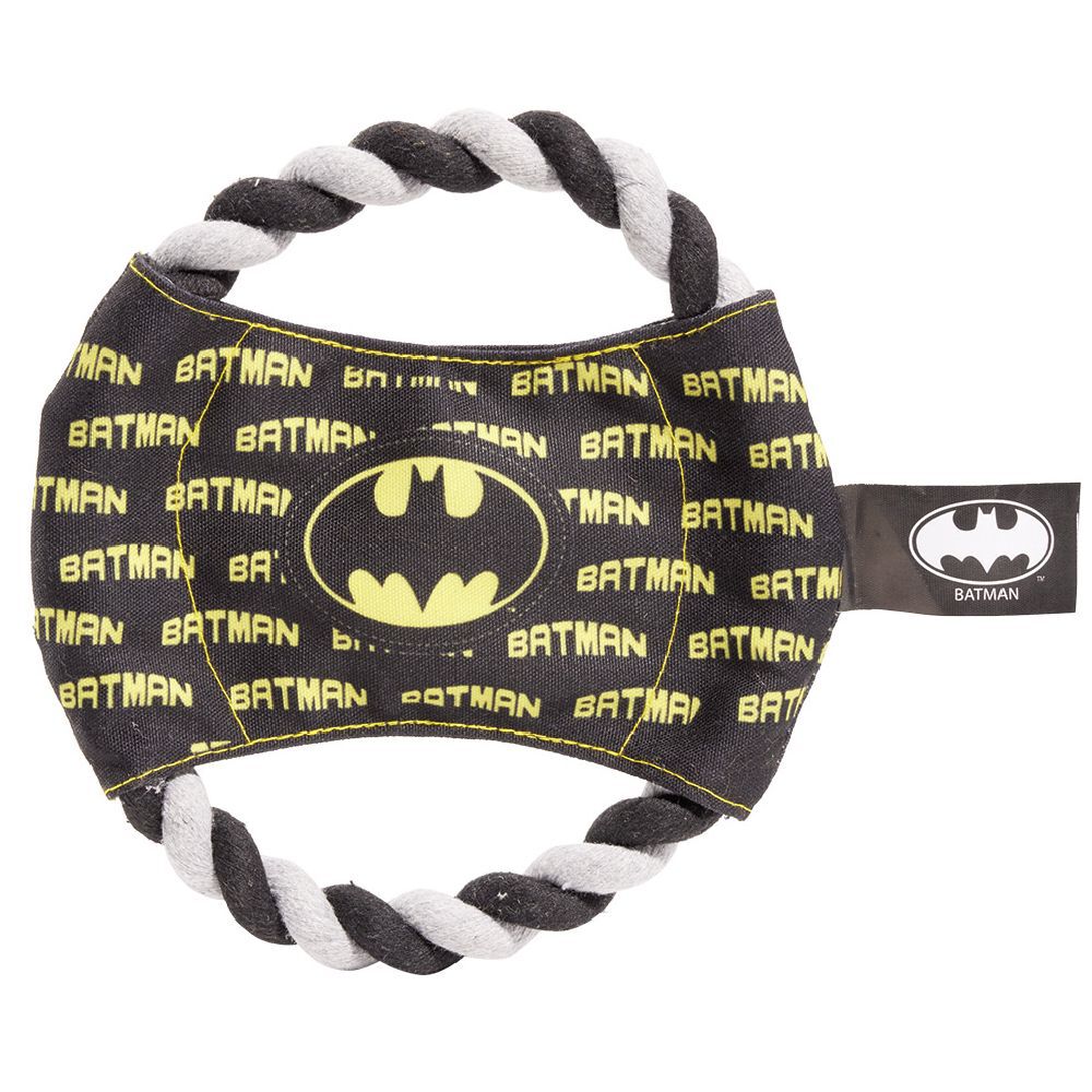 Jouet corde pour chien Batman noir blanc jaune Ø23cm