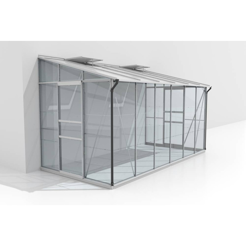 Serre adossée en verre Osiris aluminium anodisé 7,8 m² VITAVIA
