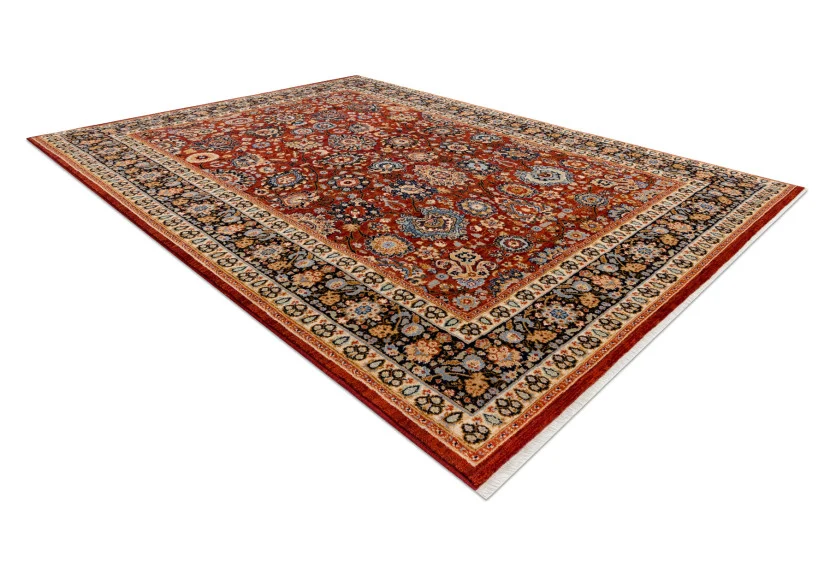 Dywan wełniany KESHAN Frędzle, Ornament, ramka orientalny 80x145 cm