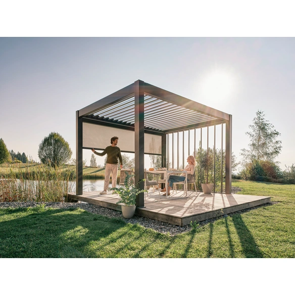 Pergola »Gr. 4 x 3«, BxHxT: 404,5 x 264 x 312 cm, dunkelgrau/silber-metallic
