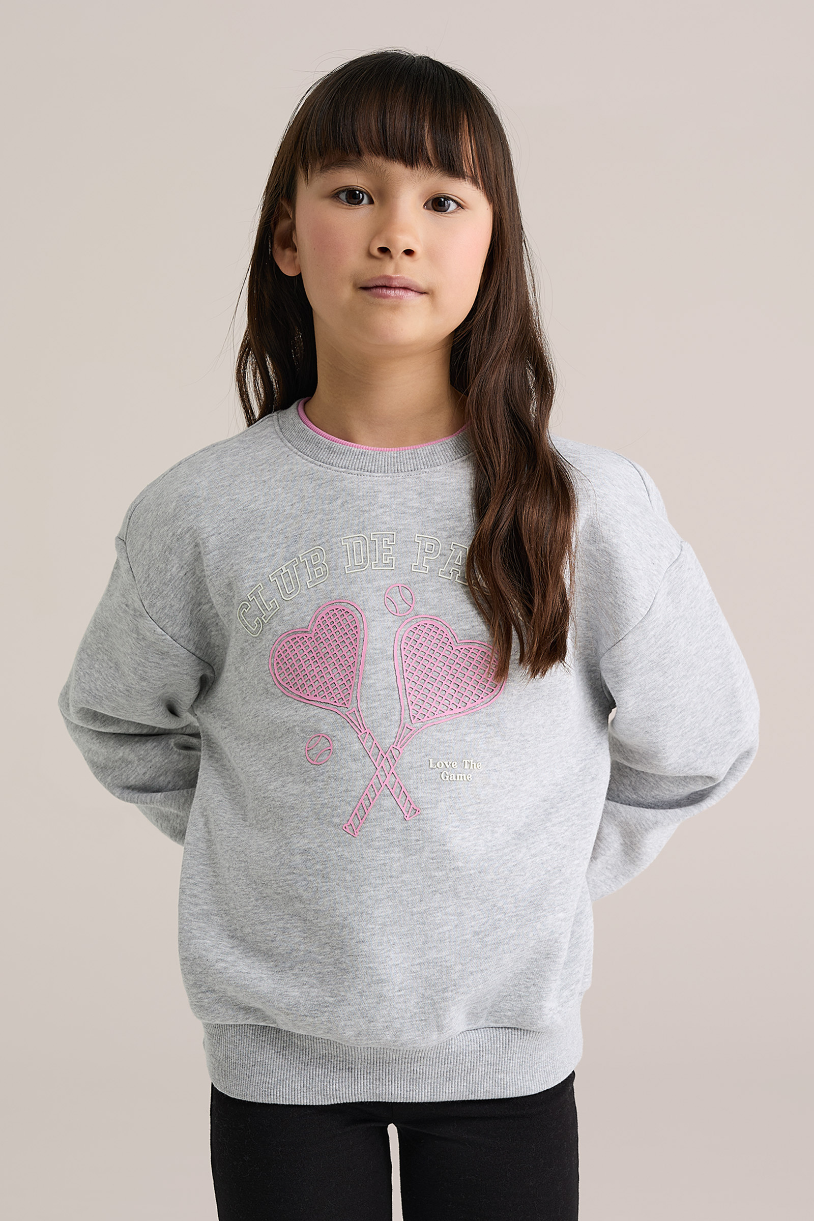 Meisjes oversized sweater met print