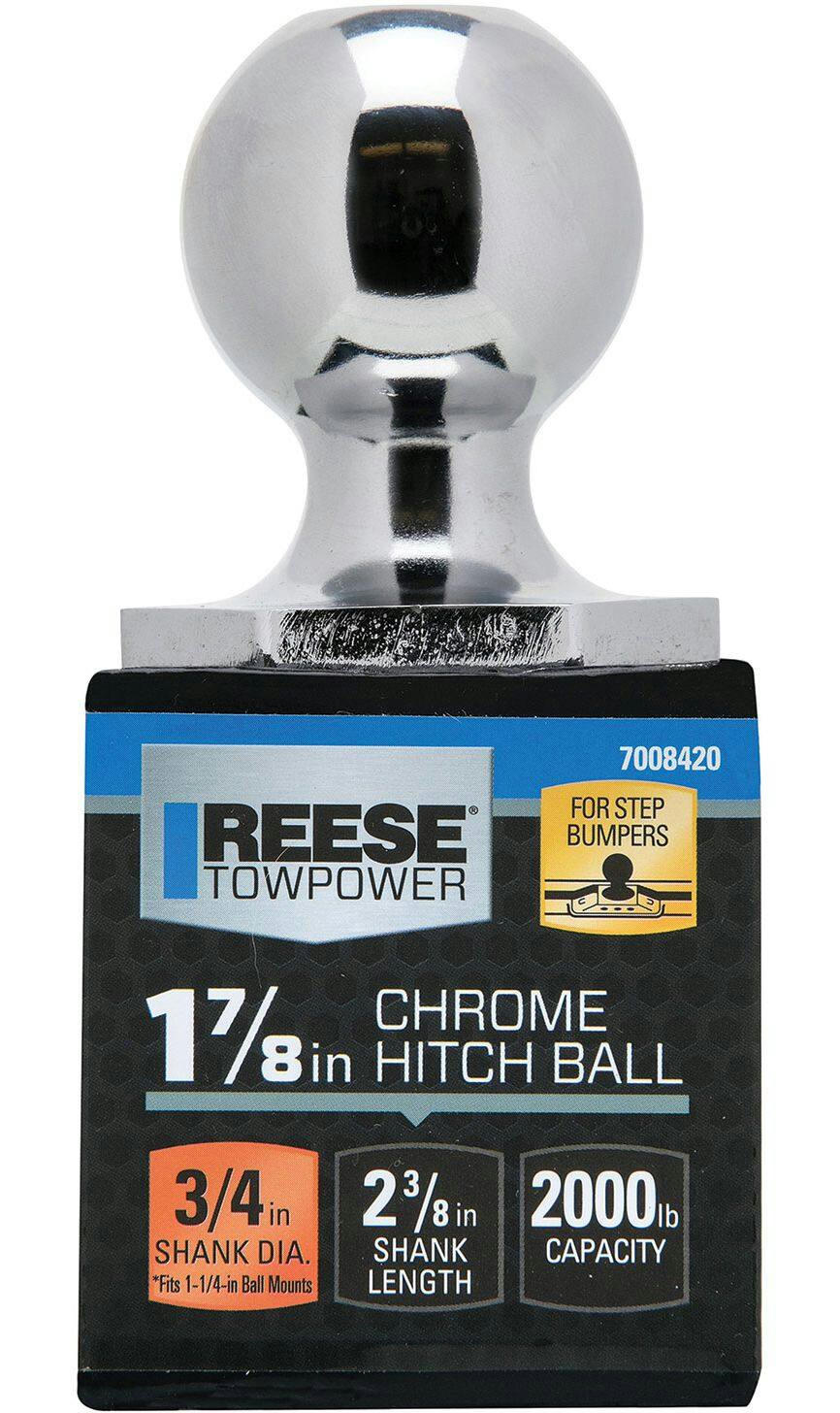 REESE Towpower Chrome Interlock Hitch Ball, 1-7/8-in
