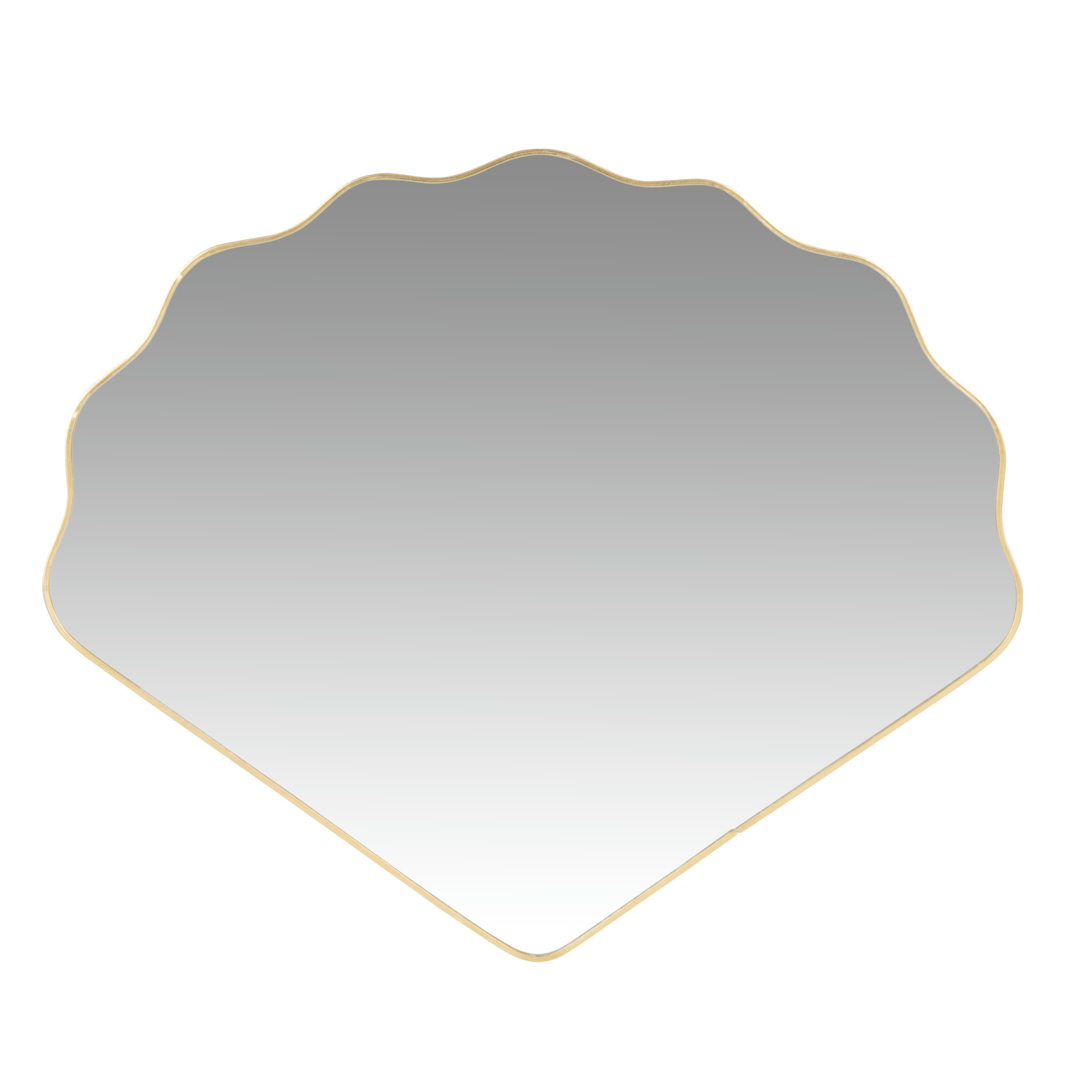 ANGELA - Miroir coquillage en métal doré 30x25