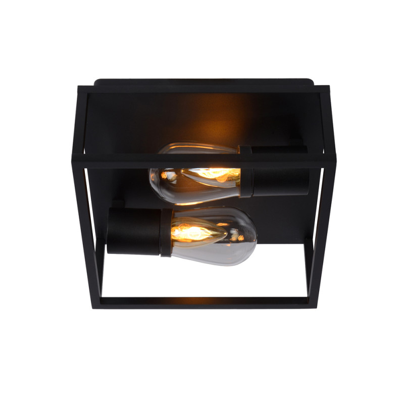 Plafonnier pour salle de bain Carlyn noir E14 2 x 6 W LUCIDE