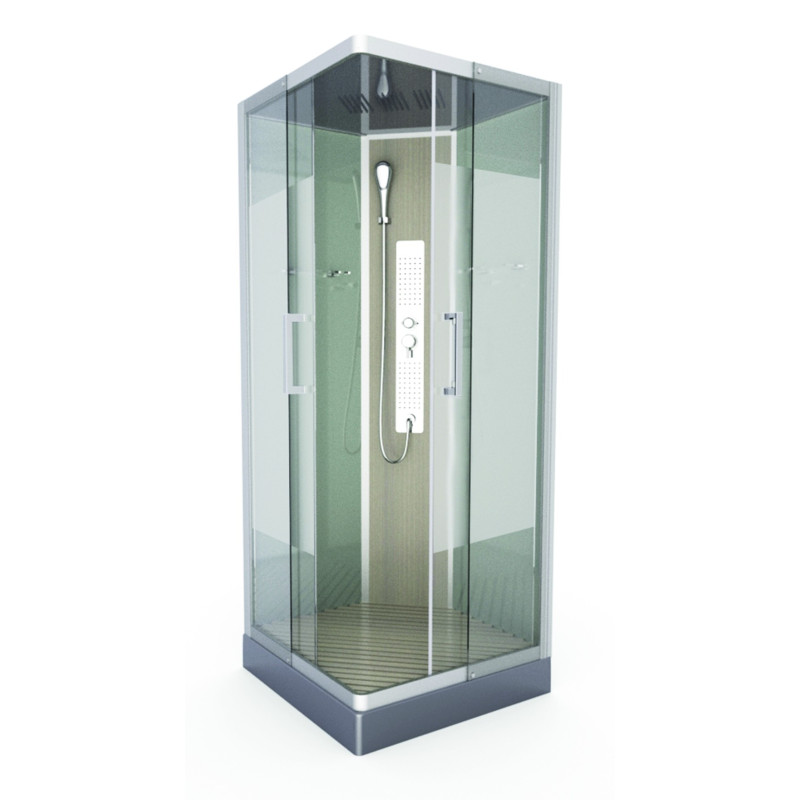 Cabine de douche Fuzzy carrée 90 x 90 x 215 cm AURLANE