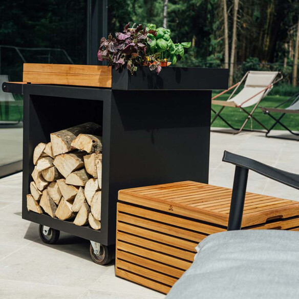 Table Mise en Place Noire Pro 65 Bois de Teck - Ofyr