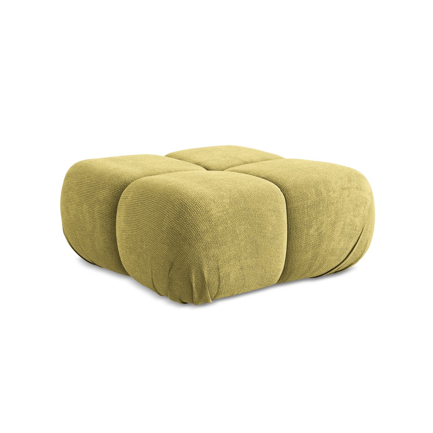 LaMiaSofa Poef Sanremo - chenille stof - limoengroen - 95x95x41