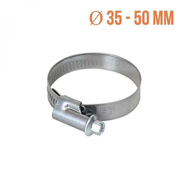 Lot de 2 colliers de serrage en acier inoxydable - diam 35-50 mm - Linxor