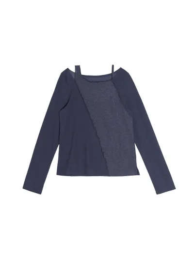 Patchwork Cut-out Babylock Top - 25WDT259T