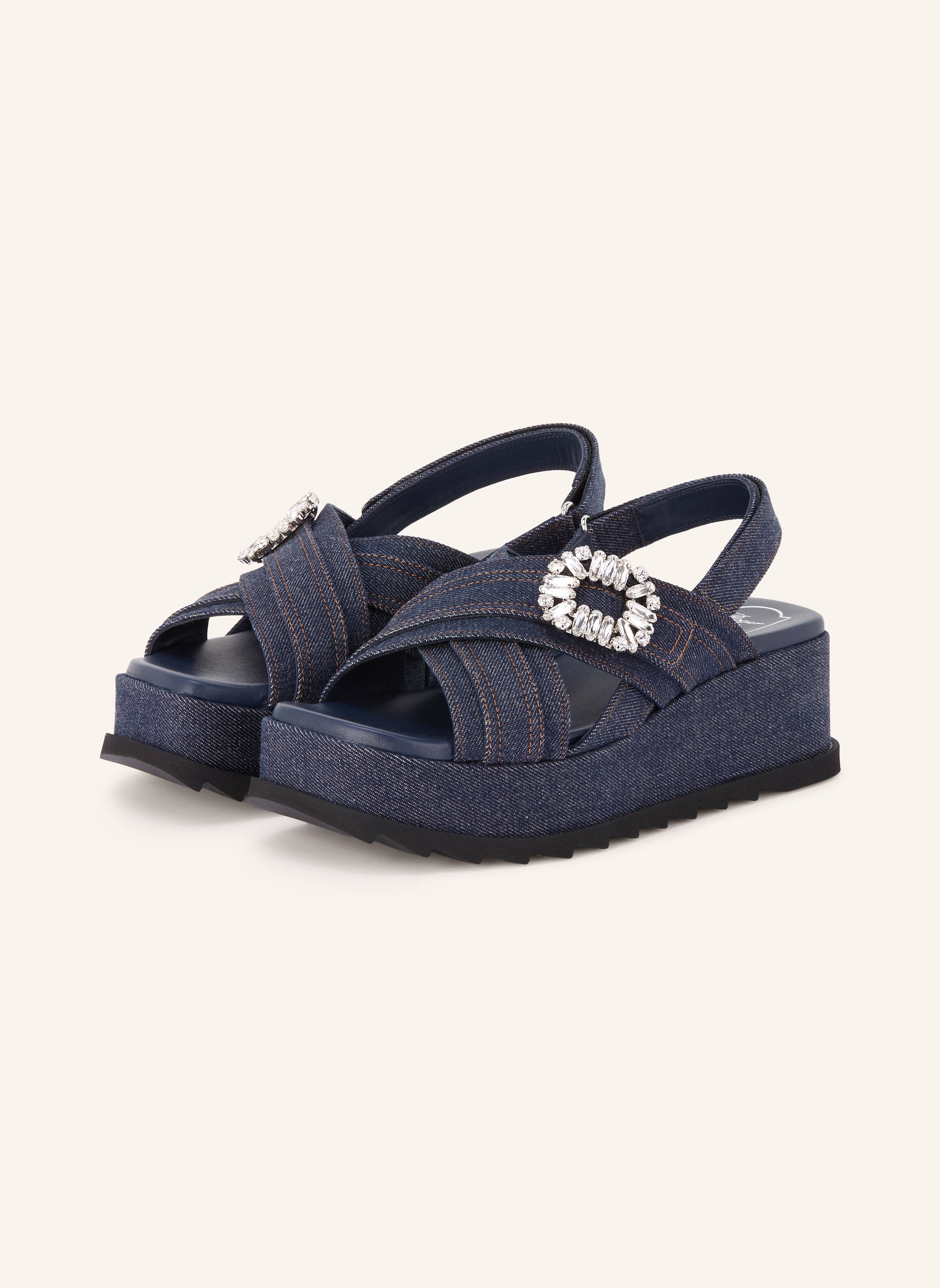 Roger Vivier Plateau-Sandalen mit Schmucksteinen