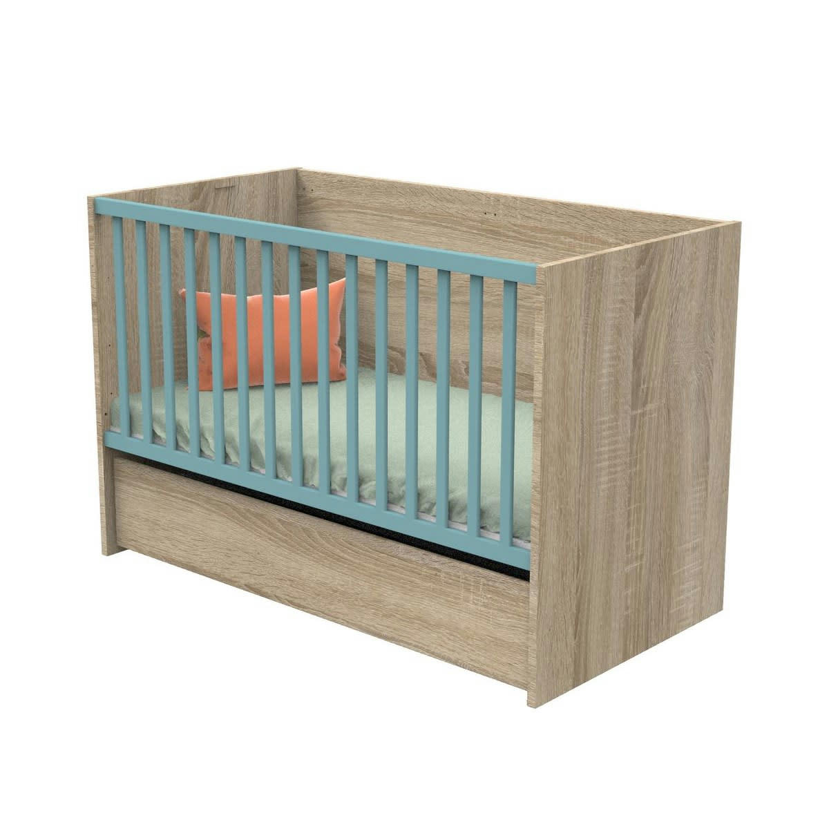 NOVA - Tiroir roulettes lit évolutif 140x70 en aggloméré marron