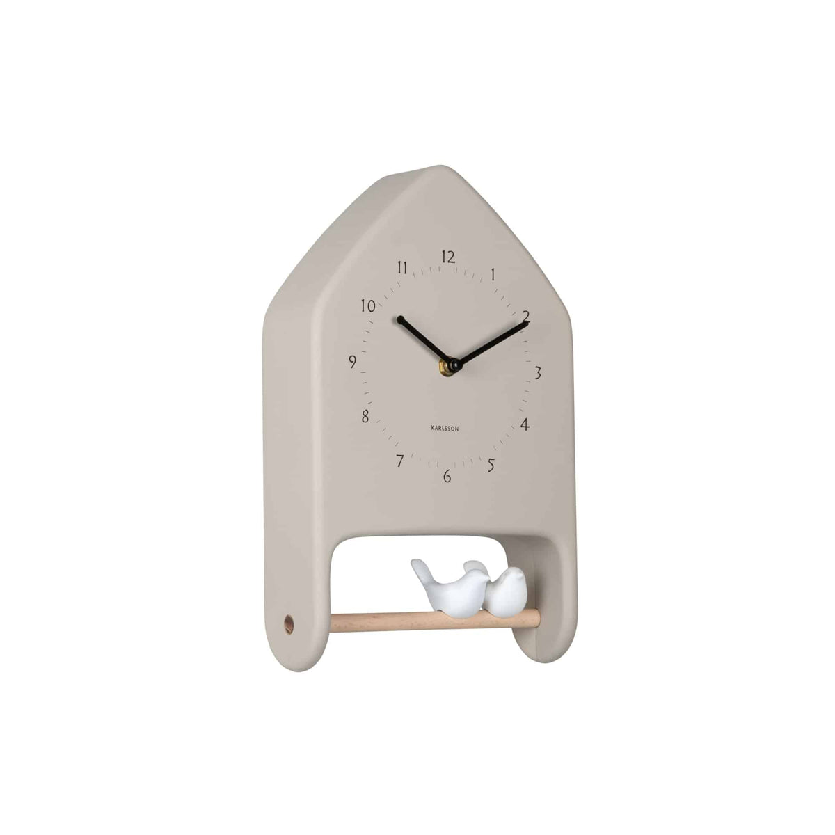 Karlsson wandklok Love Birds - grijs - 7.1x20x32cm